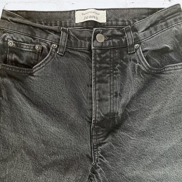 Reformation "Serena" High Skinny Crop Jeans Black Wash Size 27 Sustainable - Picture 1 of 7